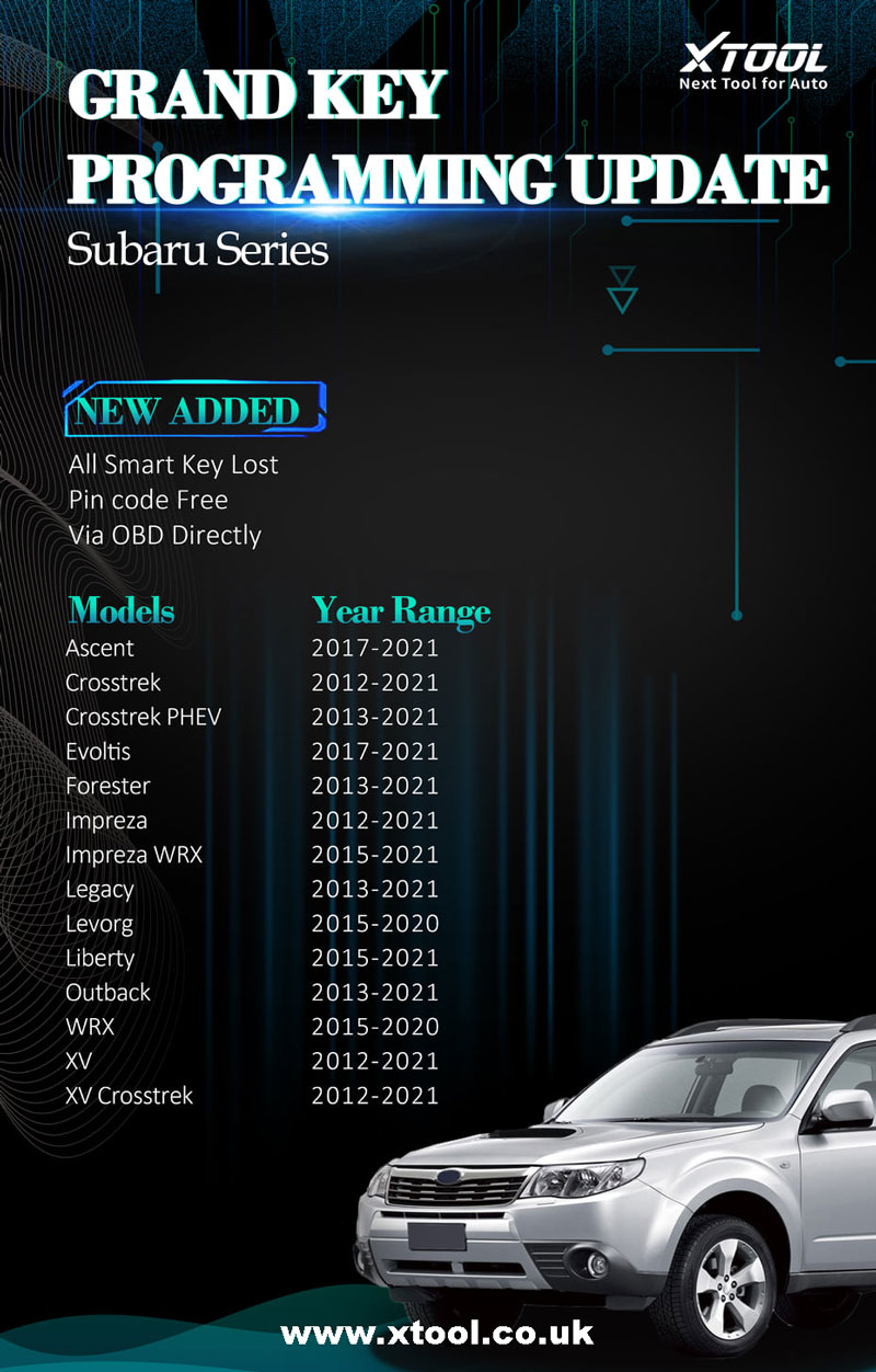 Xtool Subaru2017-2021 IMMO Software Update