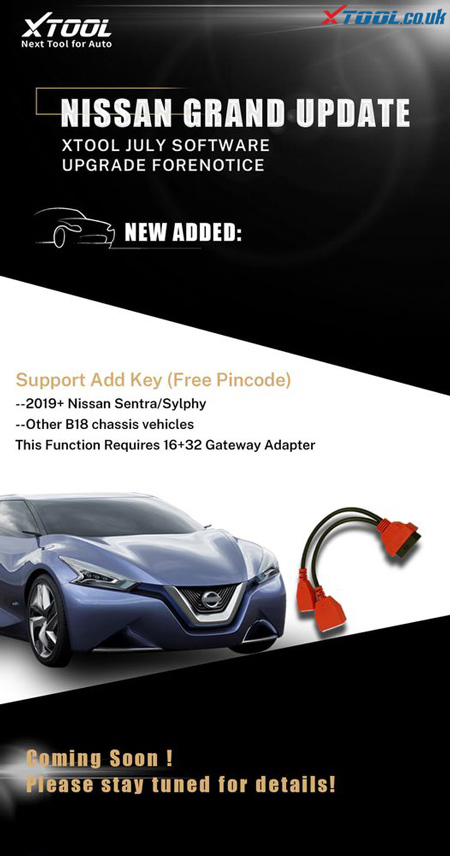 Xtool Key programming for NISSAN Update