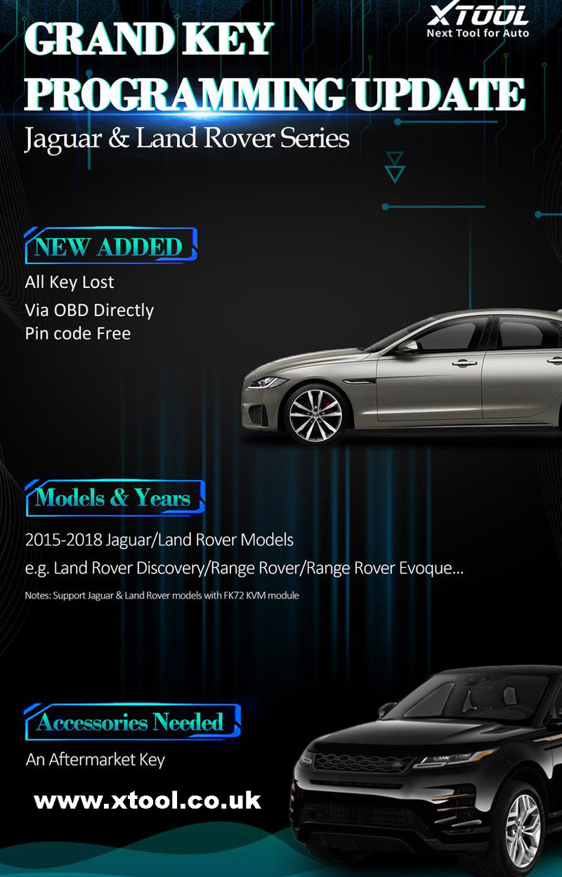 Xtool add 2015-2018 Jaguar/Land Rover AKL 