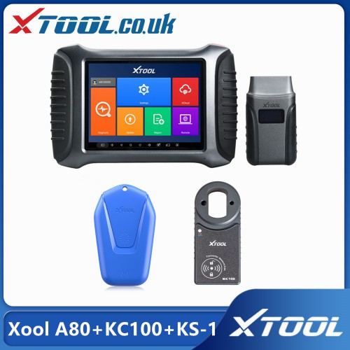 Xtool A80 Repair Tool Plus Xtool KC100 and Xtool KS-1 Smart Emulator for VW 4th&5th IMMO Toyota/Lexus All Key Lost