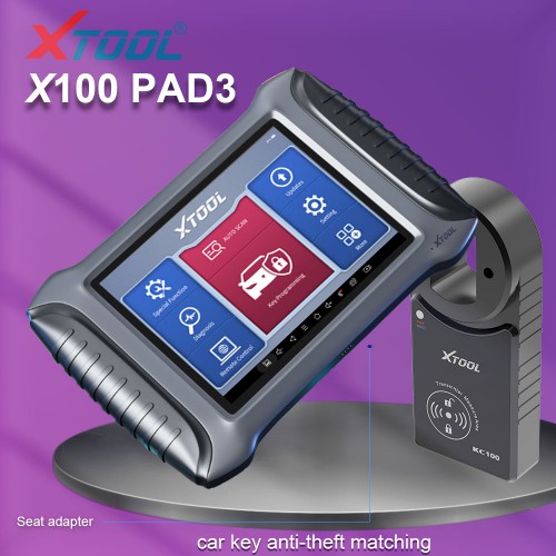 2023 XTOOL X100 PAD 3 Advanced Key Fob Programming Tool with KC100 and EEPROM Adapter Bi-Directional Control ECU Coding All Systems Diagnostic
