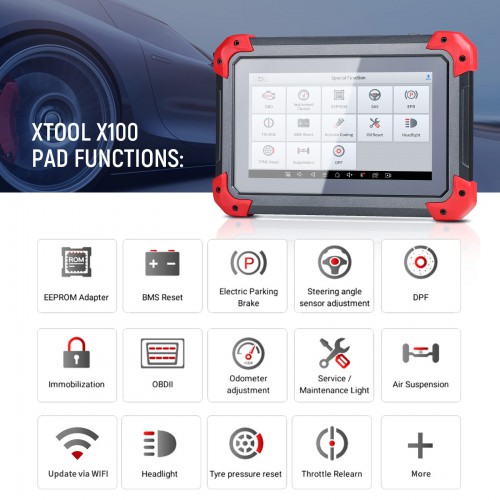 [UK/EU/US Ship] 2022 Top XTOOL X100 PAD Programmer with EEPROM Adapter Support Special Function EPB/TPS/Oil/Throttle Body/DPF Reset and Odometer