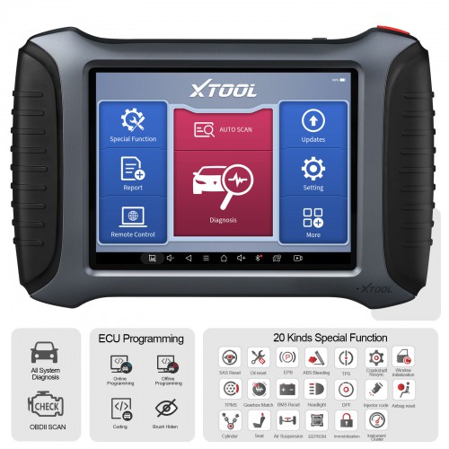 [UK/EU Ship No Tax] XTOOL A80 Pro Automotive All System Diagnostic Scanner with ECU Program/Coding Bi-Directional 31+ Reset Functions Key Programmer