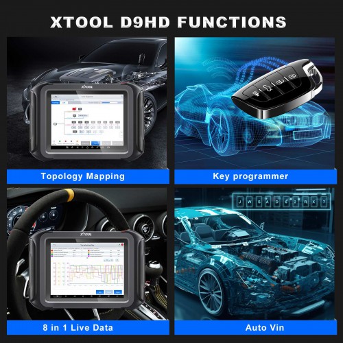 2023 XTOOL D9HD diagnostic tool for 12V and 24V Cars and Trucks D9 HD Pro 42+Special Function Topology Mapping