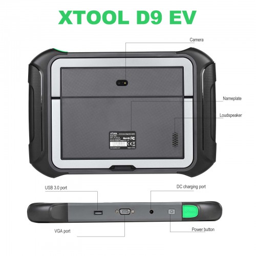 2023 XTOOL D9 EV Electric Vehicles Diagnostic Tablet Support DoIP and CAN-FD For Tesla For BYD With Battery Pack Detection+Active Test+ECU Coding