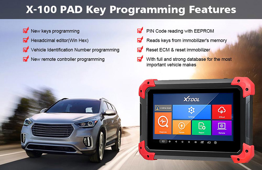X100 PAD key programmer features