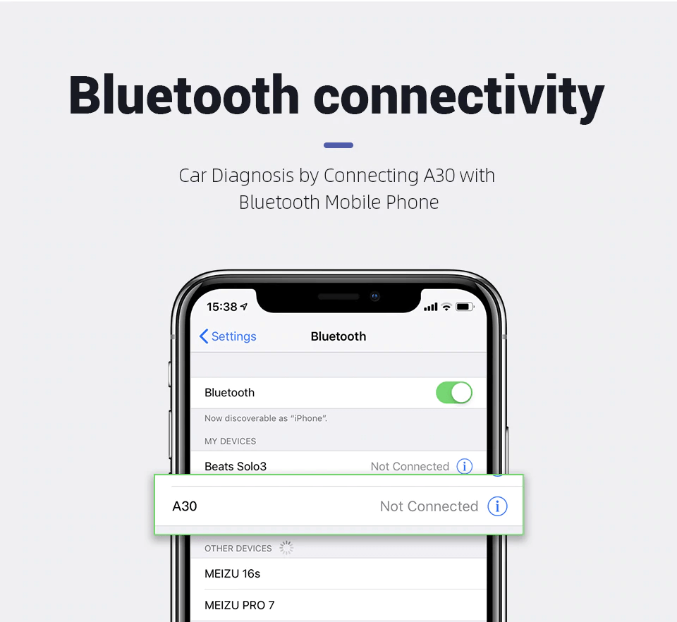 a30 bluetooth connection