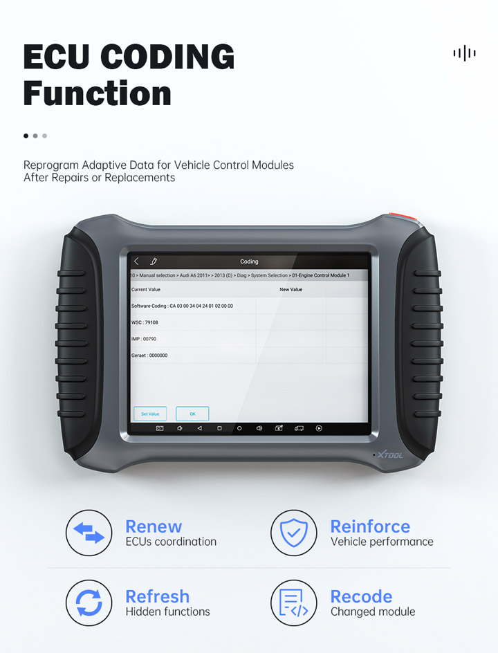 XTOOL A80 pro Master   ecu coding functions 