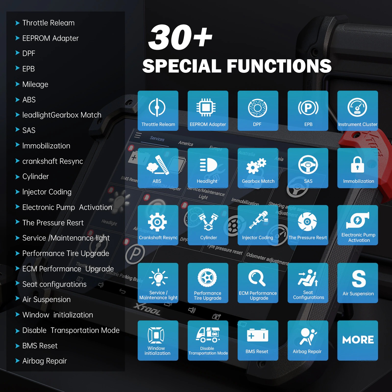 Xtool PS90 PRO special functions