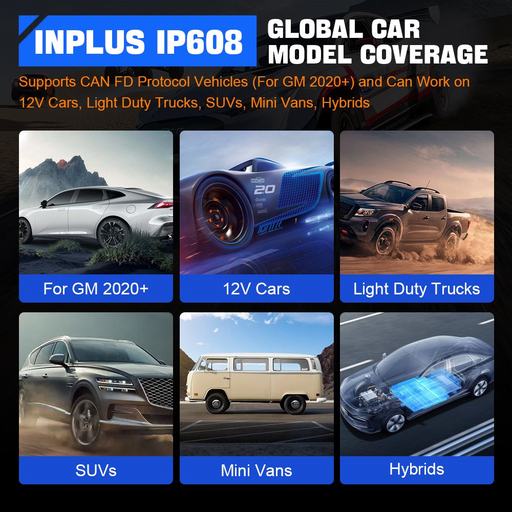 XTOOL InPlus IP608 car list