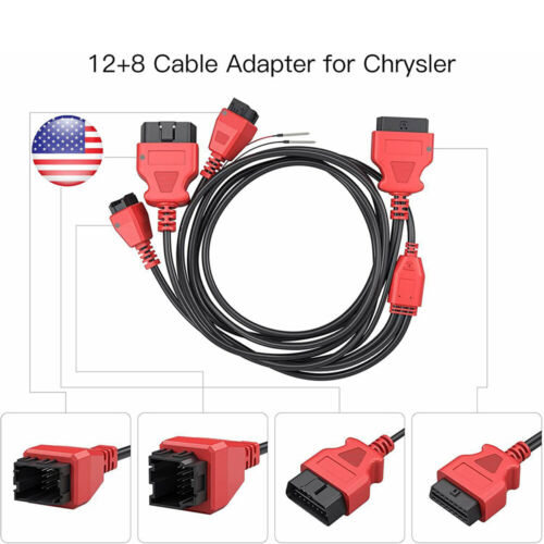 XTOOL 12+8 Adapter Cable work with Chrysler after 2018 to bypass for Chrysler's Security Gateway Module (SGM) for Xtool D7 D8 D9 D9 PRO X100PAD