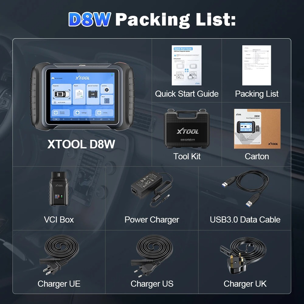 xtool d8 package list