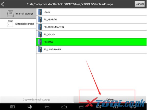 How to solve Xtool “Storage space is running out 04